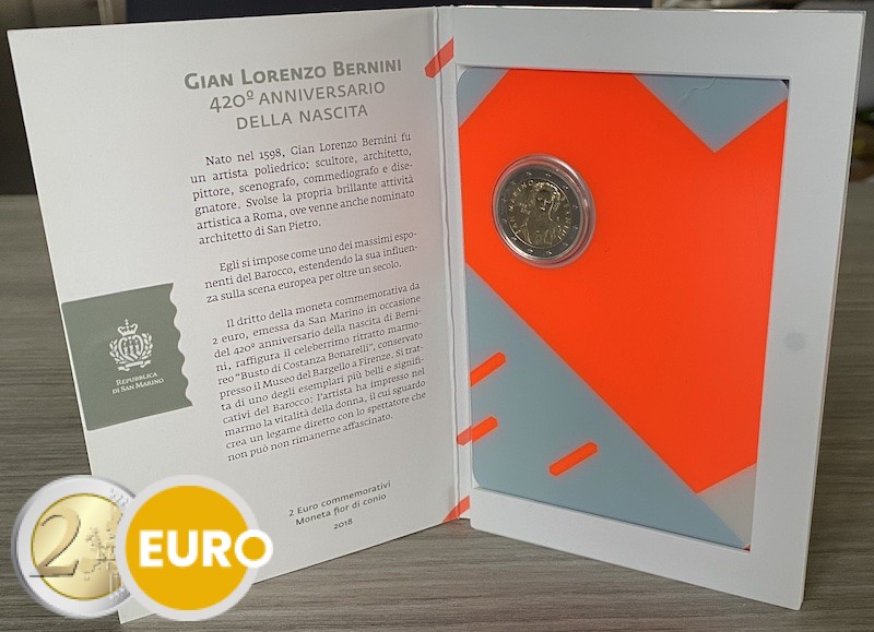 2 euros Saint-Marin 2018 - Gian Lorenzo Bernini BU FDC