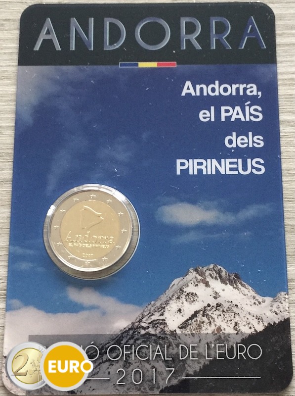 2 euros Andorre 2017 - Le Pays des Pyrénées BU FDC Coincard