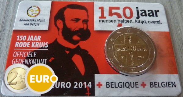 2 euros Belgique 2014 - Croix Rouge BU FDC Coincard NL