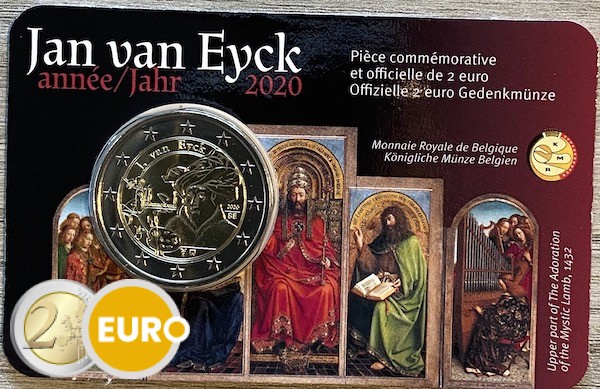2 euros Belgique 2020 - Jan Van Eyck BU FDC Coincard FR