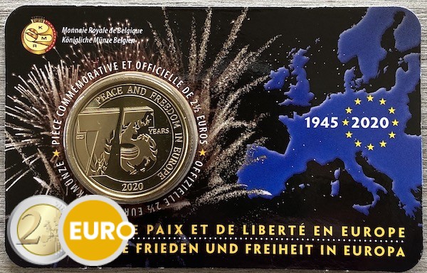 2,50 euros Belgique 2020 - 75 ans paix en Europe BU FDC Coincard FR