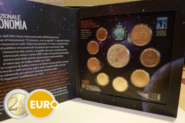 Série euro BU FDC Saint-Marin 2009 + 5 euros année international de l'astronomie
