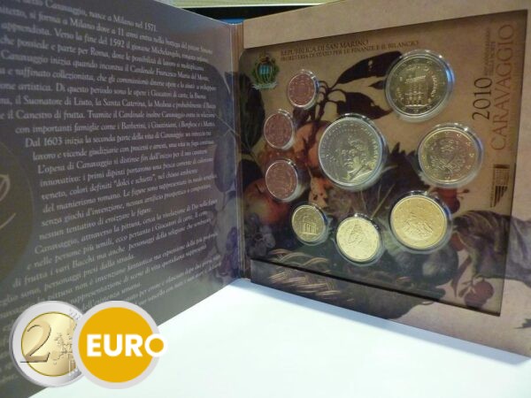 Série euro BU FDC Saint-Marin 2010 + 5 euros Le Caravage