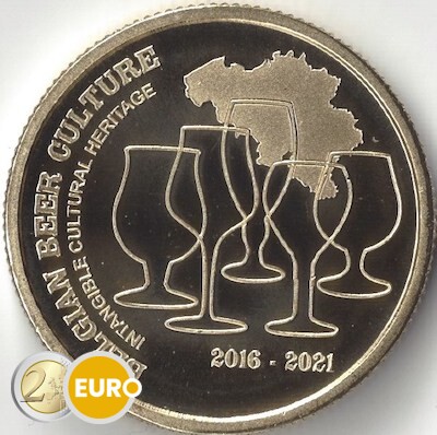 2,50 euros Belgique 2021 - Culture de la bière 5 ans héritage UNC