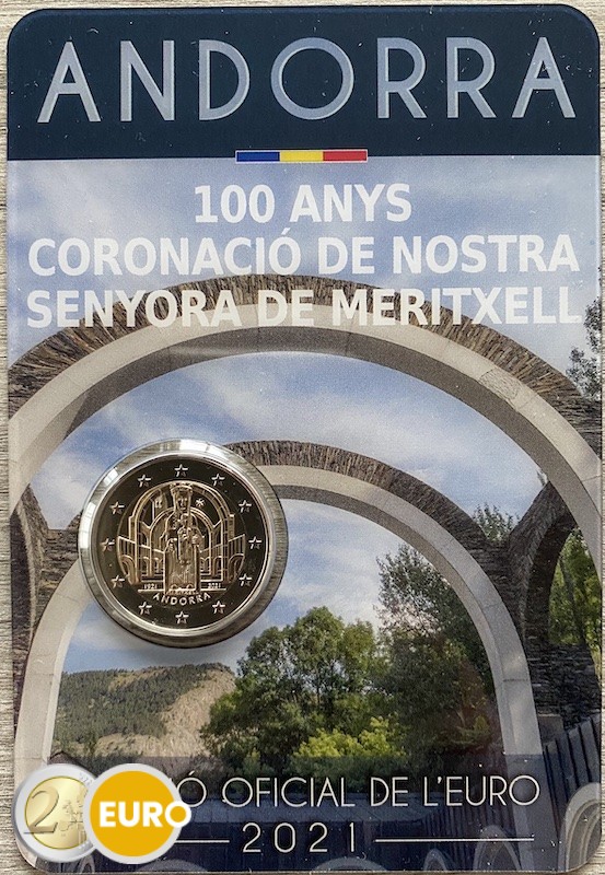 2 euros Andorre 2021 - Notre-Dame de Meritxell BU FDC Coincard