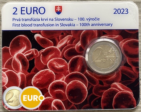 2 euros Slovaquie 2023 - Transfusion sanguine BU FDC Coincard