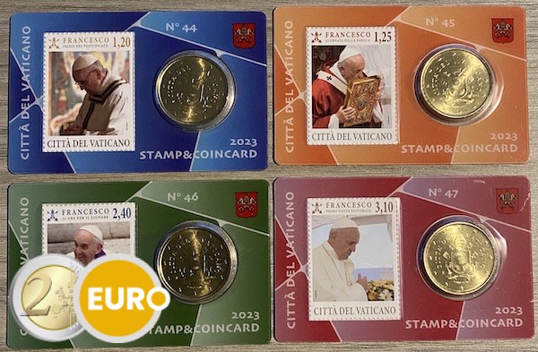 50 cents et timbre coincard Vatican 2023 - nr 44 + 45 + 46 + 47