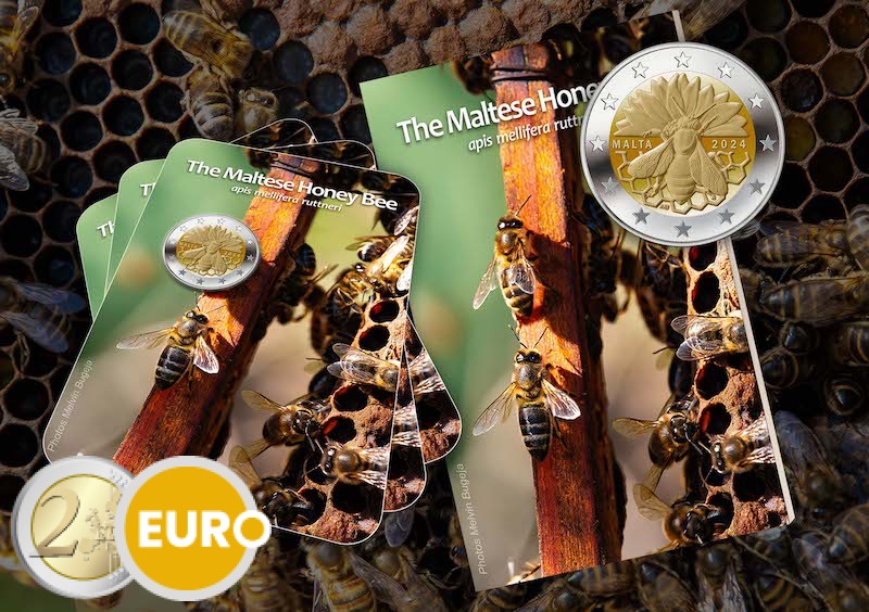 2 euros Malte 2024 - L'abeille domestique maltaise BU FDC Coincard