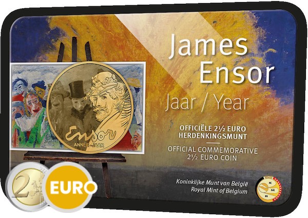 2,50 euros Belgique 2024 - Année James Ensor BU FDC Coincard NL + NFT JNF