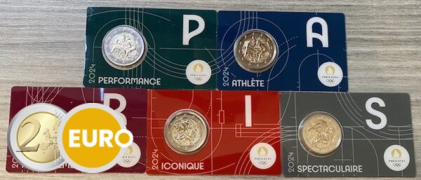 5 x 2 euros France 2024 - Hercule lutte - Notre Dame BU FDC Coincard
