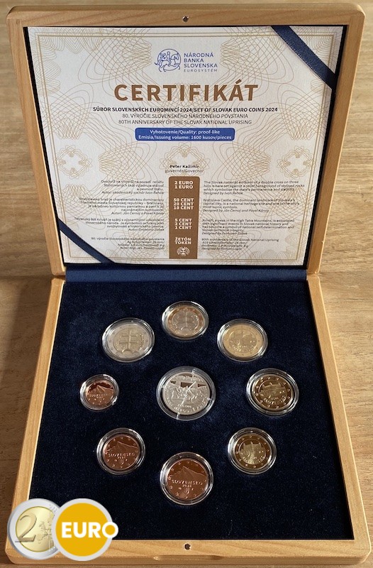 Série euro BE Proof  Slovaquie 2024 - Soulèvement national slovaque - Coffret en bois