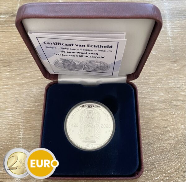 20 euros Belgique 2025 - UC Louvain KU Leuven BE Proof Argent
