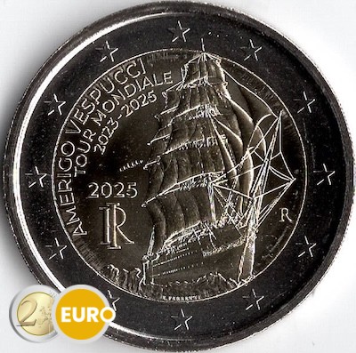 2 euros Italie 2025 - Amerigo Vespucci BU FDC Coincard
