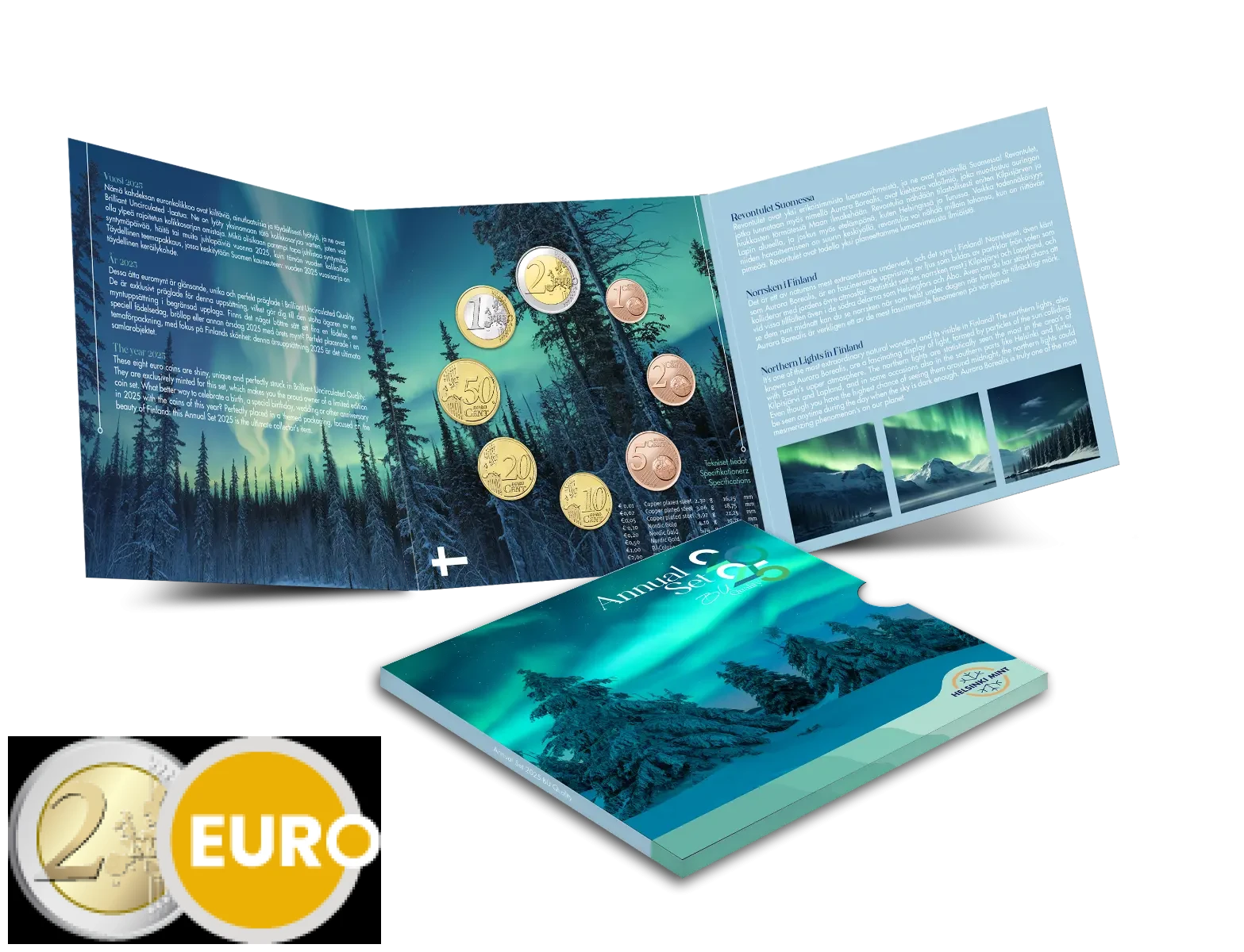 Série euro BU FDC Finlande 2025 Nature finlandaise