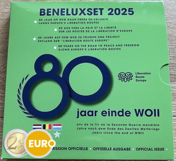 Série en euro BU FDC Benelux 2025 Route de la libération