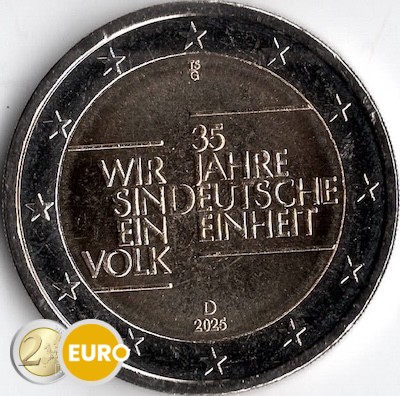 2 euros Allemagne 2025 - Unité allemande UNC