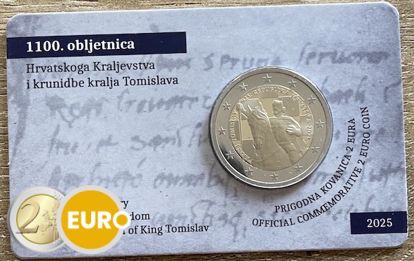 2 euros Croatie 2025 - 1100 ans Croatie BU FDC Coincard