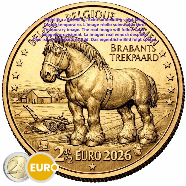 2,50 euros Belgique 2026 - Le trait belge BU FDC Coincard FR