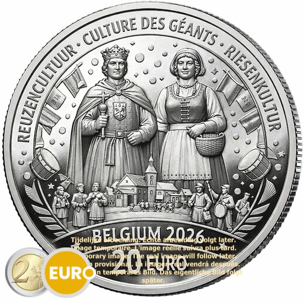 20 euros Belgique 2026 - Culture des géants BE Proof Argent