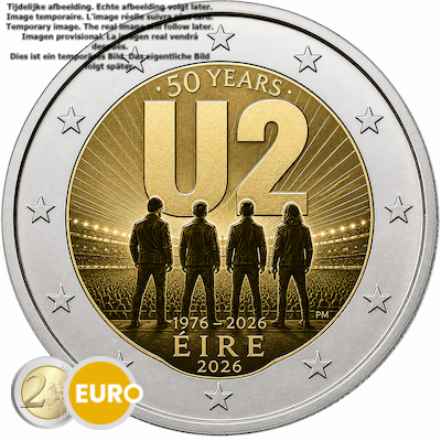 2 euros Irlande 2026 - 50 ans U2 UNC