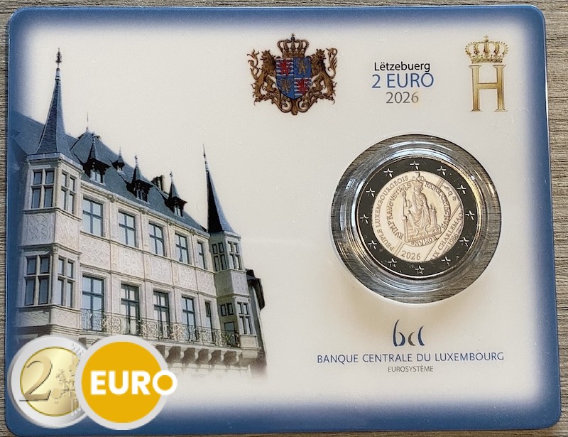 2 euros Luxembourg 2026 - Prix Charlemagne BU FDC Coincard poinçon KNM