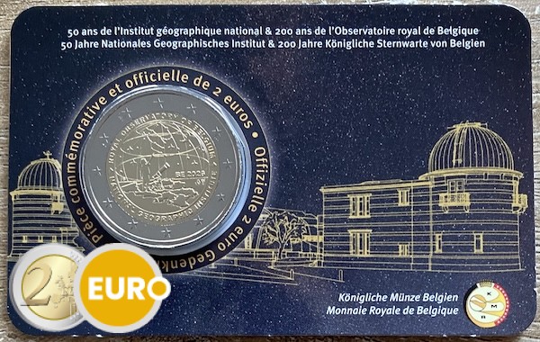 2 euros Belgique 2026 - Institut géographique national et Observatoire royal BU FDC Coincard FR