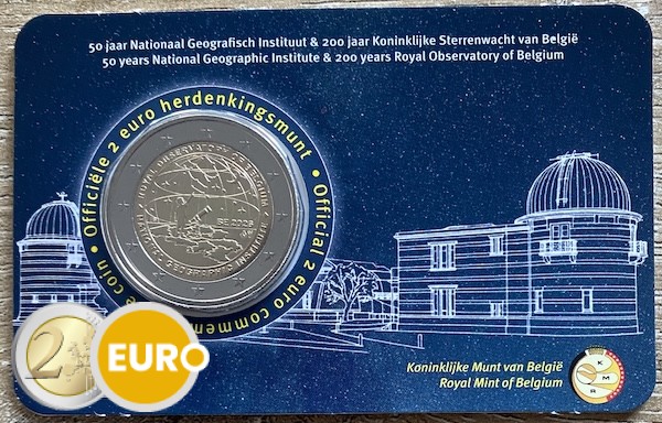 2 euros Belgique 2026 - Institut géographique national et Observatoire royal BU FDC Coincard NL